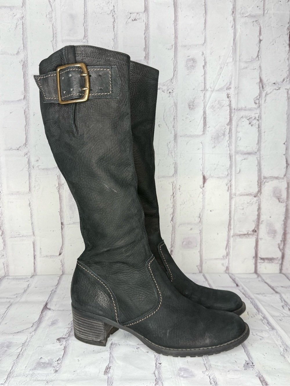 Paul Green Kendra Knee High Riding Boots Sz 7.5 Black Leather Equestrian Renfair